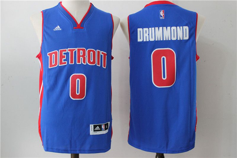 Men Detroit Pistons #0 Drummond Blue Stitched NBA Jersey